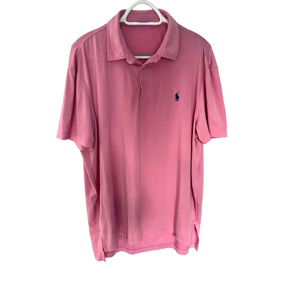 Ralph Lauren Mens Pink Polo Shirt Size L Cotton Blend